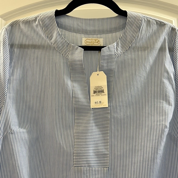 Mudpie striped blouse blue and white - Picture 4 of 5